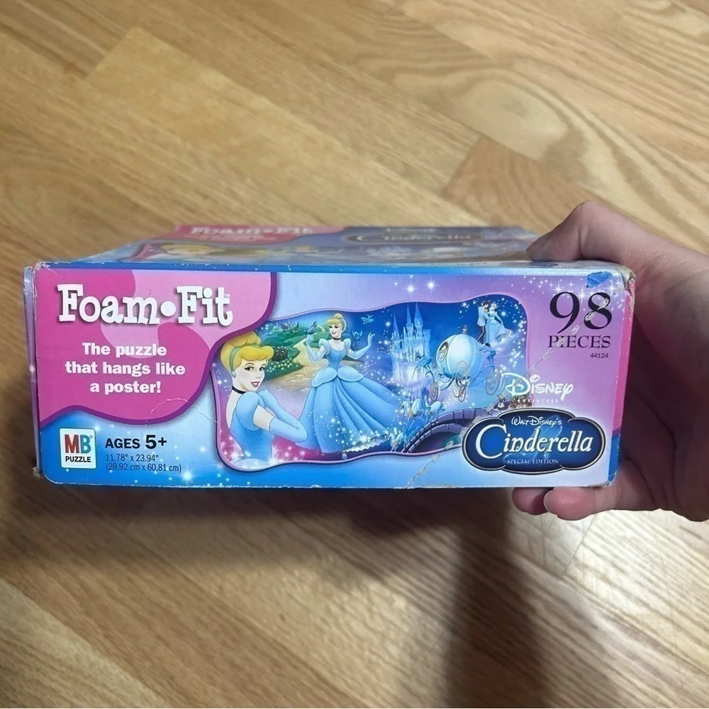 Disney Cinderella Foam Fit Puzzle 98 Pieces Vintage Kids Toy Blue Princess